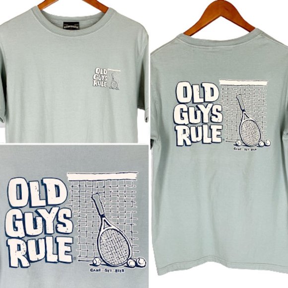 Old Guys Rule Other - Old Guys Rule Shirt M Tennis GAME SET BEER Funny!